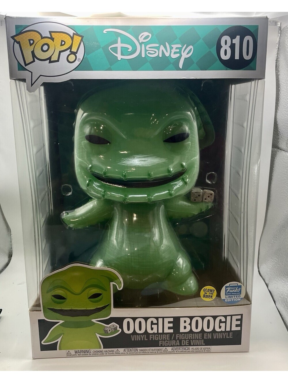 Funko Pop! Disney Nightmare Before Christmas Oogie Boogie #810 10" Glow in Dark